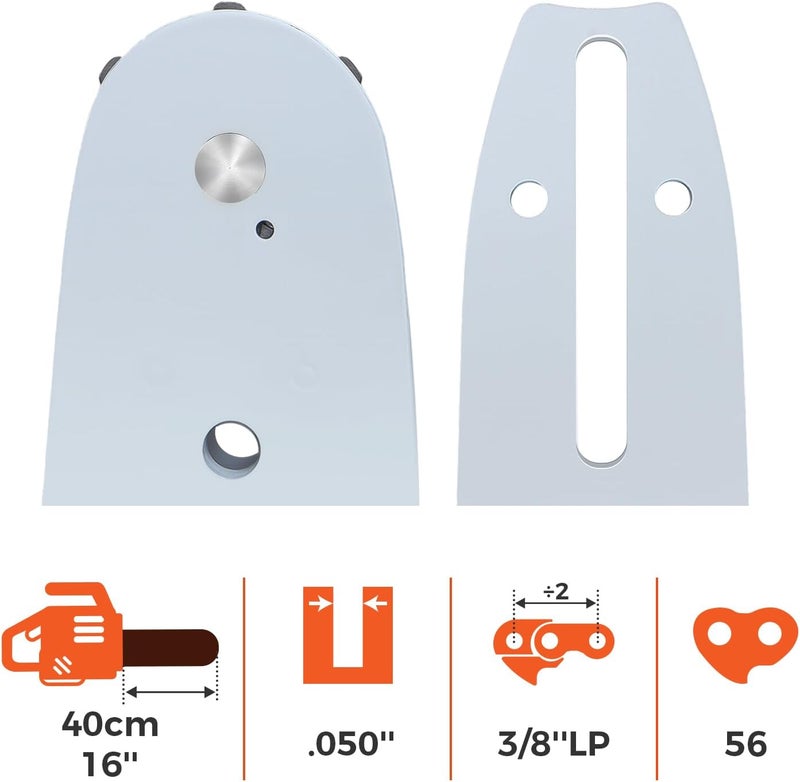 EXSHP 16 inch Chainsaw Bar 55 Drive Links 3/8" LP Pitch .050" Gauge Compatible with Stihl Chainsaw MS170，for Stihl 3/8" Chain saw Guide Bar Replacement - Image 2